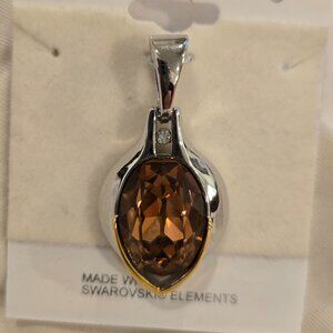 Gold & silver tone pendant with Swarovski crystals